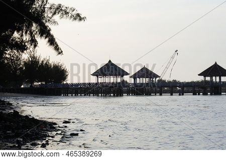 Shot Of Waves On The Kartini Beach, Rembang, Central Java, Indonesia. Sea Stock. Looks Like A Fisher