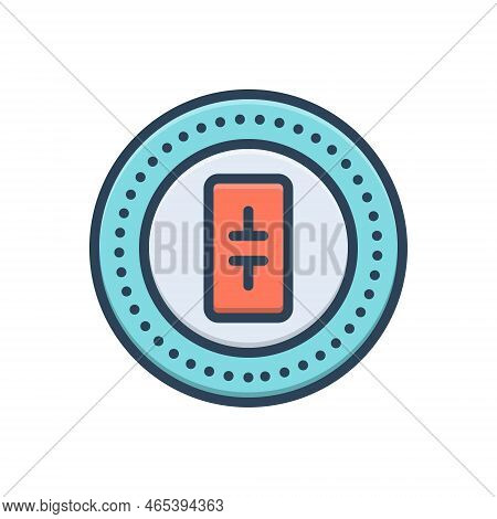 Color Illustration Icon For Theta Ancient Inscription Alphabet Application Education Font Language S