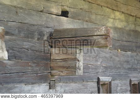 Farmhouse With Lots Of Wood And Stone In Detail