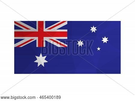 Vector Illustration. Official Ensign Of Australia. National Flag With Red, Bluem White Colors. Creat