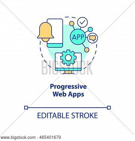 Progressive Web Apps Concept Icon. Mobile Development. Trend In Digital Technology Abstract Idea Thi