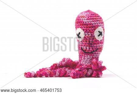 Crochet Squid Or Octopus, Isolated