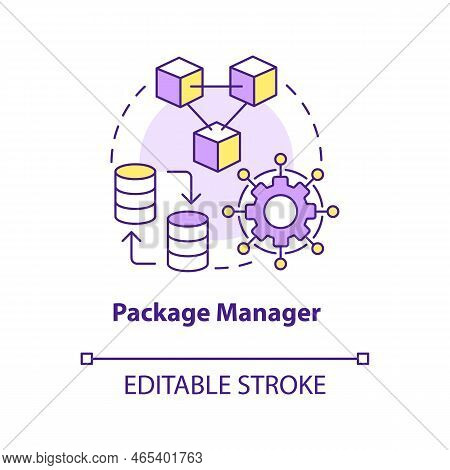 Package Manager Concept Icon. Digital Technology. Web Development Trend Abstract Idea Thin Line Illu