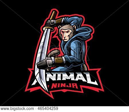 Monkey Ninja Mascot Logo Design