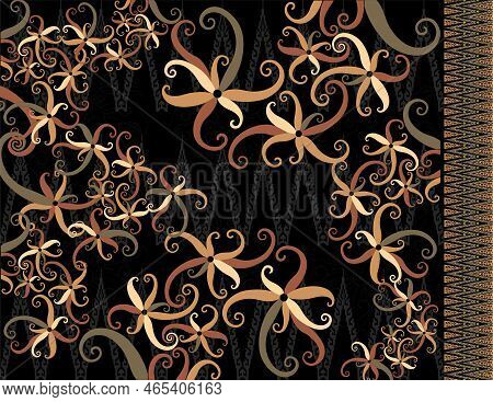 West Borneo Abstract Tribal Batik Motif Design