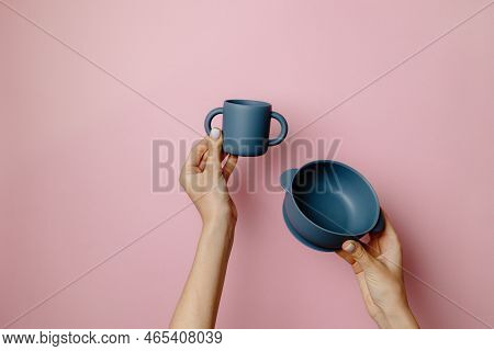 Hand Holding Silicone Tableware For Children Tableware For Introducing Weaning Food For Baby ,grey S