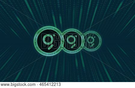 The Graph-grt Virtual Currency Images. 3d Illustrations.