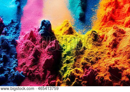 Abstract Powder Splatted Background. Colorful Powder Explosion On White Background. Colored Cloud. C
