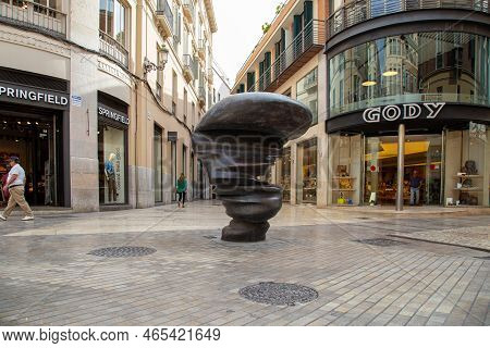 Malaga, Spain - May 24, 2019: Points Of View Sculpture By British Artist Tony Cragg In The City Cent