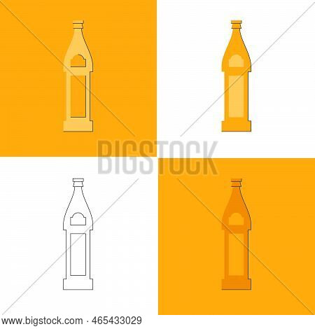 Bottle Of Beer, Great Design For Any Purposes. Flat Style. Color Form. Party Drink Concept. Icon Bot