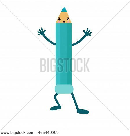 Vector Pencil In The Style Of Kawaii Honed Detailed Office Layout, School Tool, A Symbol Of Creativi