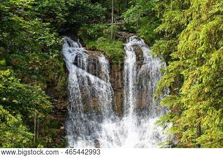 The Weissbach Waterfall Near Inzell In Chiemgau