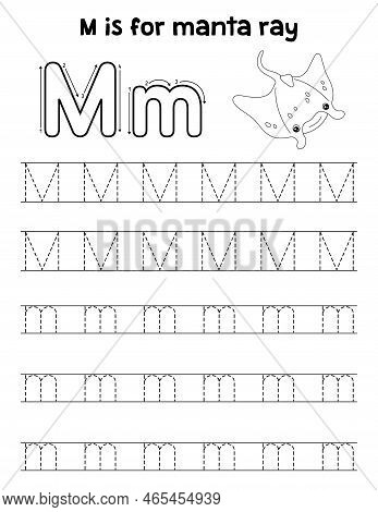 A Cute And Funny Tracing Page Of A Manta Ray. Provides Hours Of Tracing Fun For Children. To Trace, 