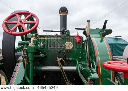 Tarrant Hinton.dorset.united Kingdom.august 25th 2022.close Up Of The Controls On A Restored Wallis 