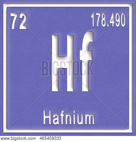 Hafnium Chemical Element, Sign With Atomic Number And Atomic Weight, Periodic Table Element