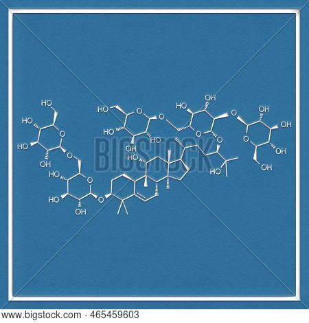 Mogroside Structural Chemical Formula On A White Background (monk Fruit Sweetener)