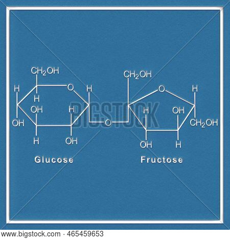Sucrose Structural Chemical Formula On A White Background
