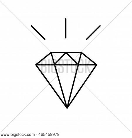 Black Diamond Icon. Money Line Icons. Quality Design Element. Vector Illustration. Stock Image.