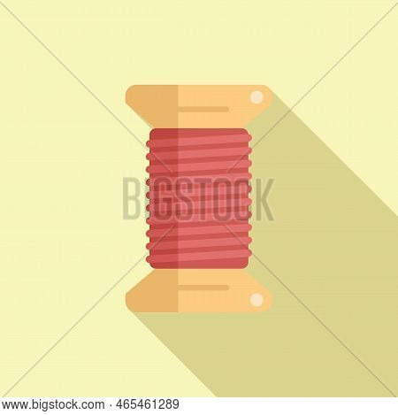 Thread Bobine Icon Flat Vector. Wool Knit. Cloth Craft