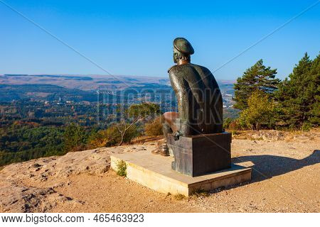 Kislovodsk, Russia - September 29, 2020: Mikhail Lermontov Monument At Krasnoye Solnyshko Mountain V