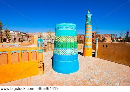 Tashkent, Uzbekistan - April 11, 2021: Khiva In Miniature At The Park Navruz Or Navroz Bogi Is An Et