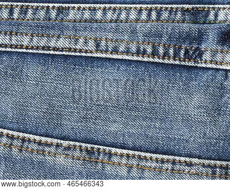 Jeans Fabric Texture. High Quality Stock Photo. The Connection Of The Fibers Of The Fabric.