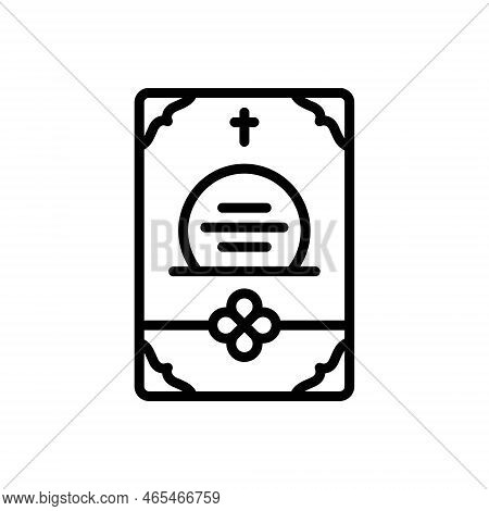 Black Line Icon For Obituaries Mourning Card Burial Eulogy Necrology Rip Sympathy Tribute