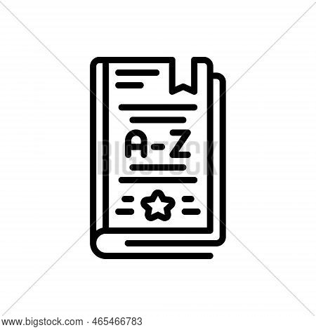 Black Line Icon For Dictionary Lexicon Vocabulary Terminology Glossary Technicalities Book Definitio