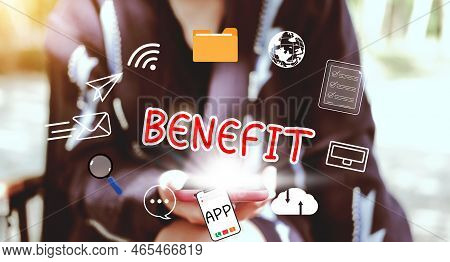 Technology And Network Concept.employee Benefits Help To Get The Best Human Resources.