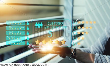 Users Rate The Service Experience In The Concept : Customer Satisfaction Survey Online Application A
