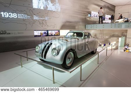 Munich, Germany - July 08, 2021: 1939 Bmw 328 Mille Miglia Roadster, Produced From 1936 To 1940 In B