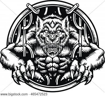 Silhouette Angry Werewolf Clipart Vector Illustrations For Your Work Logo, Merchandise T-shirt, Stic
