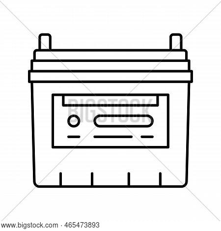 Flooded Lead Acid Battery Line Icon Vector. Flooded Lead Acid Battery Sign. Isolated Contour Symbol 