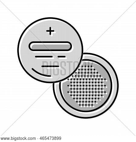 Cr2032 Button Battery Color Icon Vector. Cr2032 Button Battery Sign. Isolated Symbol Illustration