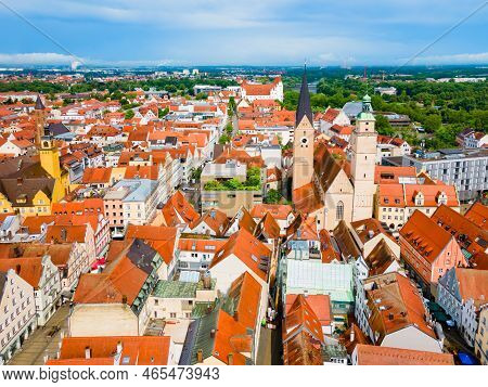 Ingolstadt Old Town Aerial Panoramic View. Ingolstadt Is A City In Bavaria, Germany.