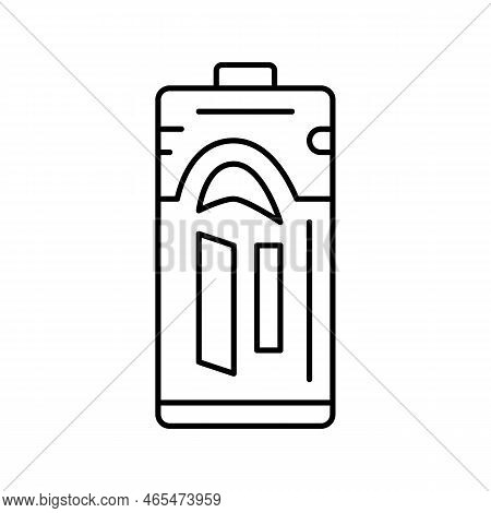 C Battery Power Energy Line Icon Vector. C Battery Power Energy Sign. Isolated Contour Symbol Black 