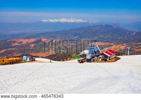 Cable Car Station On The Beldersay Mountain In Chimgan Region Near Taskent City In Uzbekistan In Spr
