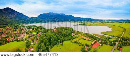 Kochelsee Aerial Panoramic View. Kochelsee Or Lake Kochel Is A Lake 70 Kilometres South Of Munich On