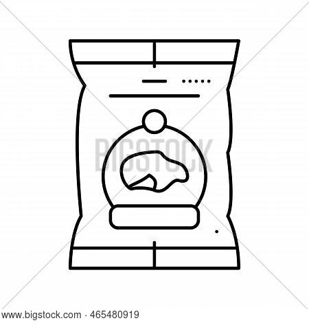 Chips Sweet Potato Line Icon Vector. Chips Sweet Potato Sign. Isolated Contour Symbol Black Illustra