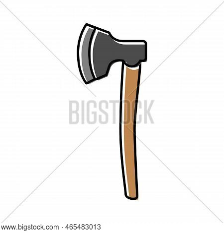 Broad Axe Hatchet Color Icon Vector. Broad Axe Hatchet Sign. Isolated Symbol Illustration