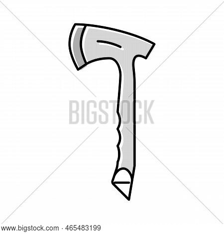 Throwing Axe Tool Color Icon Vector. Throwing Axe Tool Sign. Isolated Symbol Illustration
