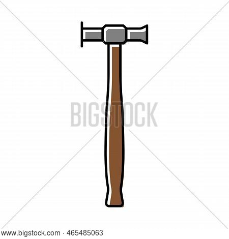 Planishing Hammer Tool Color Icon Vector. Planishing Hammer Tool Sign. Isolated Symbol Illustration