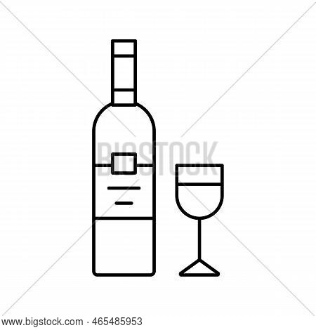Cabernet Sauvignon Red Wine Line Icon Vector. Cabernet Sauvignon Red Wine Sign. Isolated Contour Sym