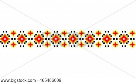 Ukrainian Traditional Embroidery. Pattern For Cross Stitching Decoration. Cross-stitch Traditional F