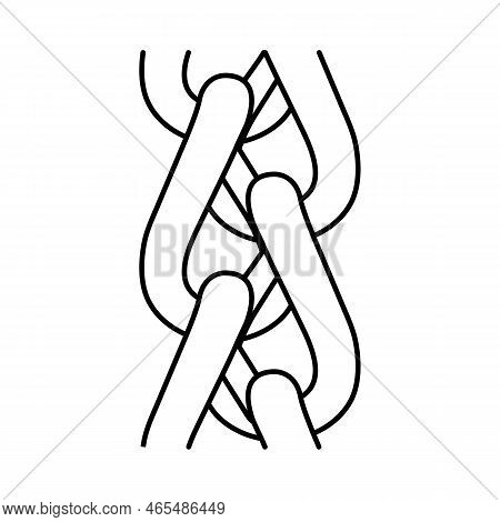 Spiga Wheat Chain Line Icon Vector. Spiga Wheat Chain Sign. Isolated Contour Symbol Black Illustrati