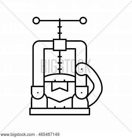 Pipe Vice Line Icon Vector. Pipe Vice Sign. Isolated Contour Symbol Black Illustration
