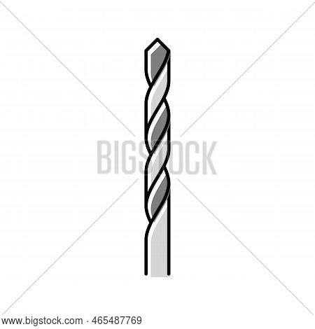 Twist Drill Bit Color Icon Vector. Twist Drill Bit Sign. Isolated Symbol Illustration