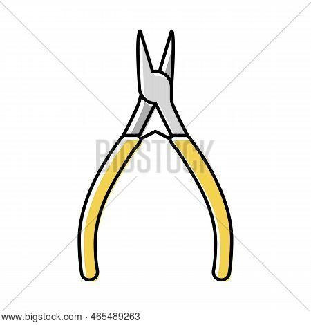 Chain Nose Pliers Color Icon Vector. Chain Nose Pliers Sign. Isolated Symbol Illustration