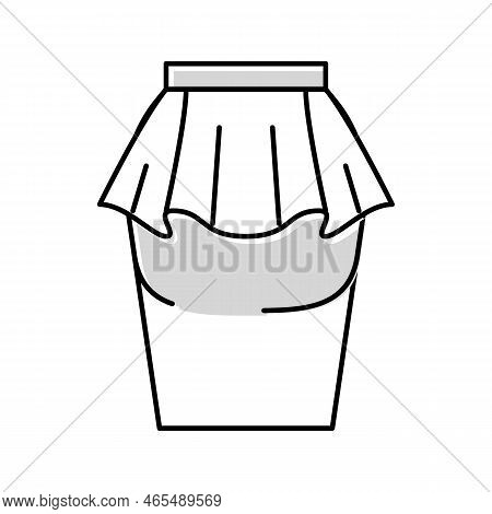 Peplum Skirt Color Icon Vector. Peplum Skirt Sign. Isolated Symbol Illustration