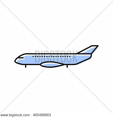 Regional Jet Airplane Aircraft Color Icon Vector. Regional Jet Airplane Aircraft Sign. Isolated Symb